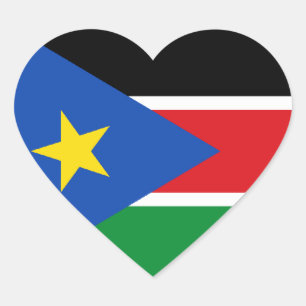 Adesivo Coração Bandeira do Sudão do Sul