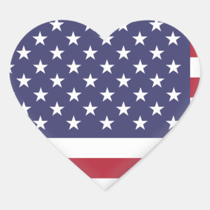 Adesivo Coração Bandeira dos Estados Unidos