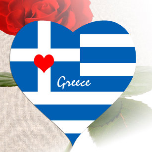 Adesivo Coração Bandeira e Coração Gregos - Grécia de viagem/adept