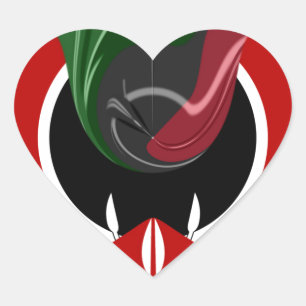 Adesivo Coração Bandeira Fluid Kenyan