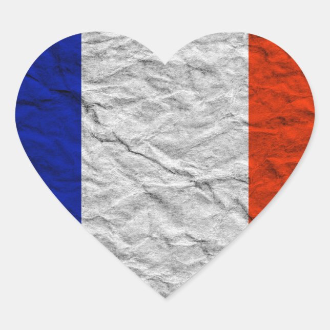 Adesivo Coração bandeira frança (Frente)