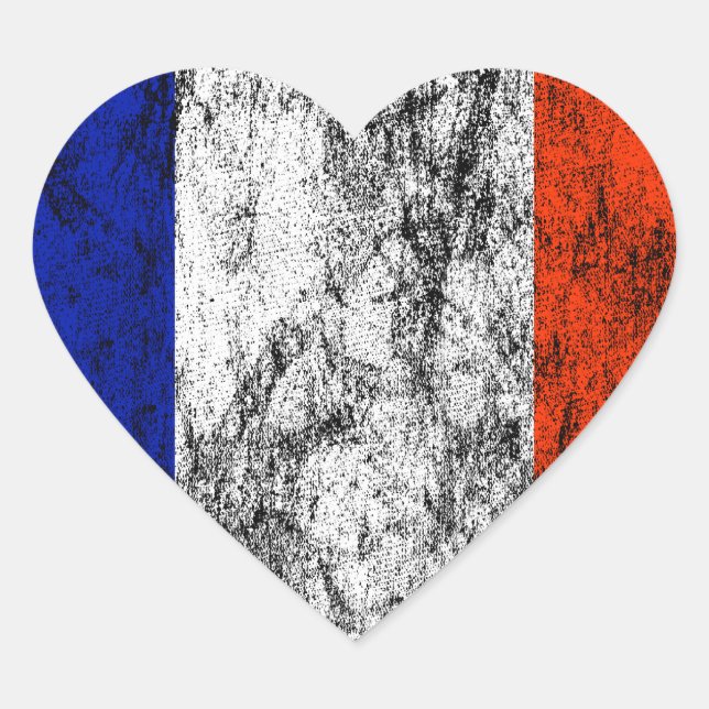 Adesivo Coração bandeira frança (Frente)