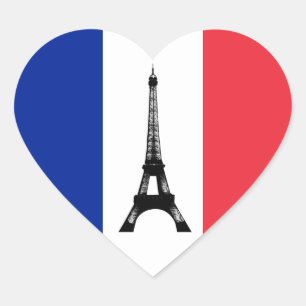 Adesivo Coração Bandeira francesa e Torre Eiffel - França /torcedo