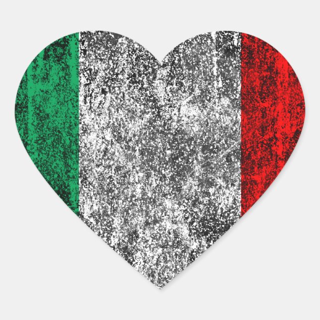 Adesivo Coração bandeira italiana (Frente)