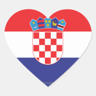 Adesivo Coração Bandeira lisa de Croatia