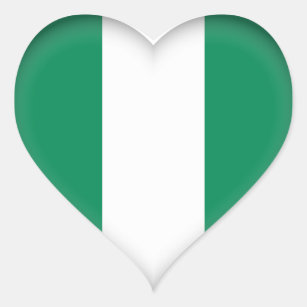 Adesivo Coração Bandeira (nigeriana) de Nigéria