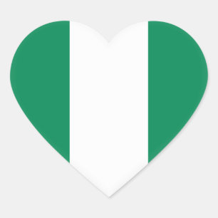 Adesivo Coração Bandeira (nigeriana) de Nigéria