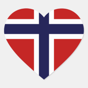 Adesivo Coração Bandeira norueguesa - Kongeriket Norge - Norsk