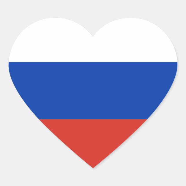 Adesivo Coração Bandeira Rússia/Rússia (Frente)