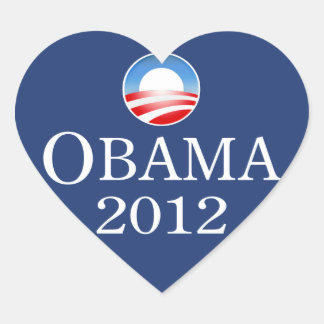 Adesivo Coração Barack Obama 2012