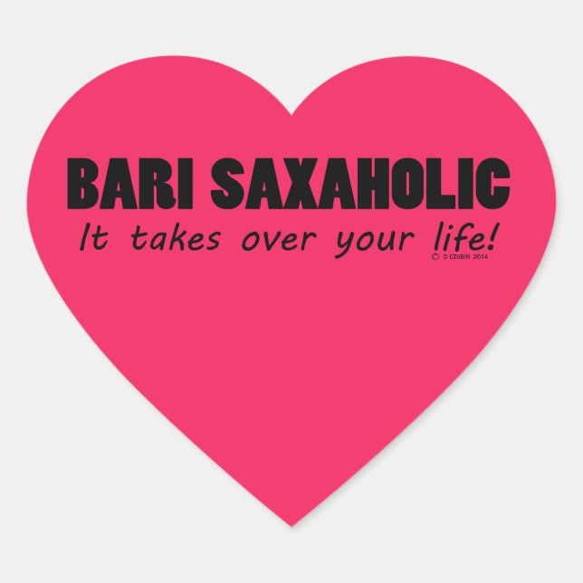 Adesivo Coração Bari Saxaholic Life Heart Sticker (Frente)