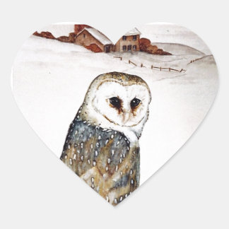 Adesivo Coração Barn Owl na caça