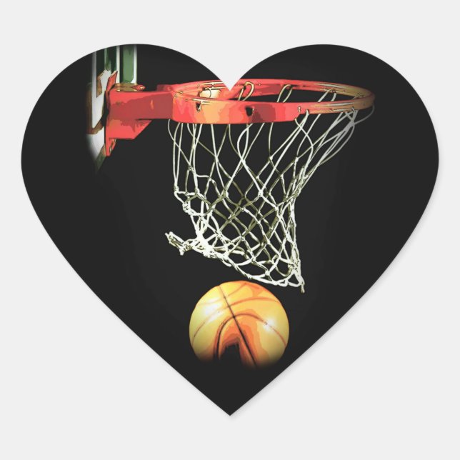 Adesivo Coração Basquete (Frente)