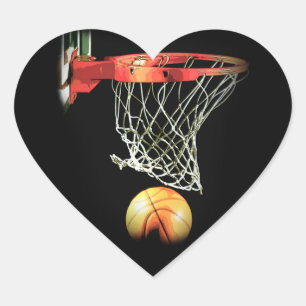 Adesivo Coração Basquete