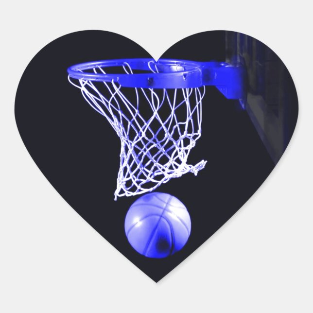 Adesivo Coração Basquete Azul (Frente)