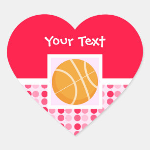 Adesivo Coração Basquetebol bonito