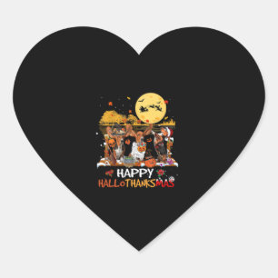 Adesivo Coração Basset Hound Happy Halloween Obrigados