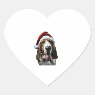 Adesivo Coração Basset Hound Natal