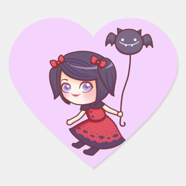 Adesivo Coração Bat Girl Sticker (Frente)