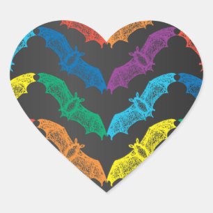 Adesivo Coração Bats Sticker