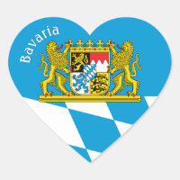 Bavaria Heart Sticker, Patriotic Bavarian Flag