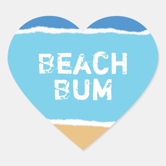 Adesivo Coração Beach Bum (Frente)