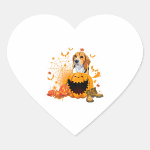 Adesivo Coração Beagle Halloween ShirtBeagle Dog Halloween