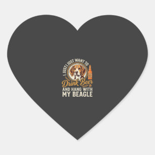 Adesivo Coração Beba Cerveja Beagle Cachorro Cerveja Artesanal Gar