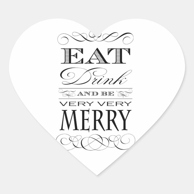 Adesivo Coração Beba e seja muito Feliz elegante (Frente)