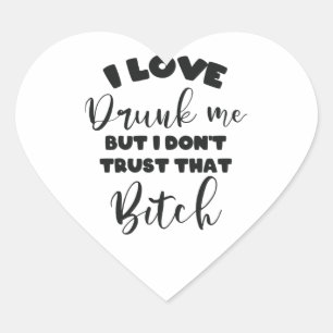 Adesivo Coração Bebado Engraçado Citação Mulheres Vinho Festa D