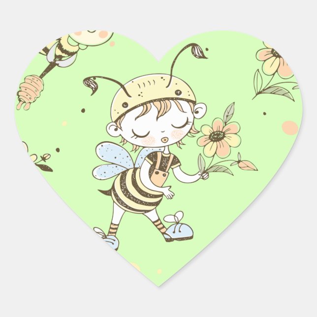 Adesivo Coração Bee Artwork (Frente)