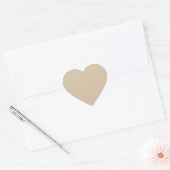 Adesivo Coração Bege Champanhe (Envelope)