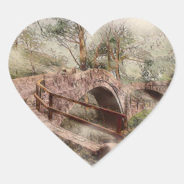 Adesivo Coração Beggars Bridge, Glaisdale - Watercolour Art