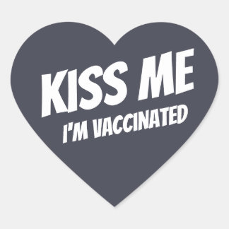 Adesivo Coração Beije-me Estou Vacinado Moderno, Cute Engraçado Ci