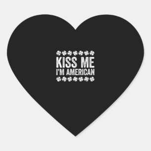Adesivo Coração Beije-me, sou o Dia de São Patrício americano de c