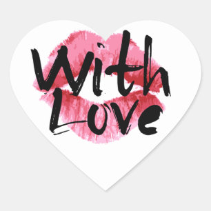 Adesivo Coração Beijo de Batom Amor E Beijos Lábios Rosa Vermelhos