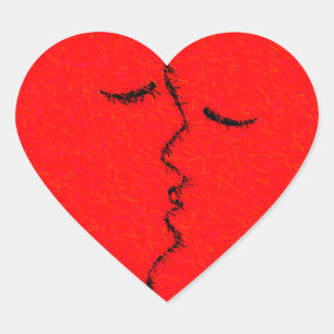 Adesivo Coração Beijo quente SWAK vermelho