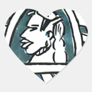 Adesivo Coração Beleza Africana Bongo Maasai Retrato Arte Tribal