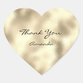 Adesivo Coração Beleza da Glitter Nome Obrigado de Coração da Brid