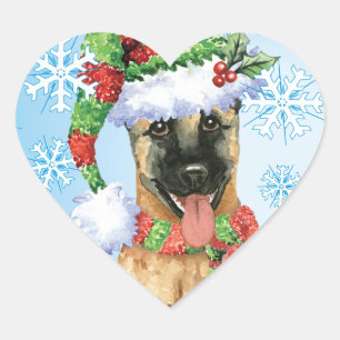 Adesivo Coração Belga feliz Malinois de Howlidays
