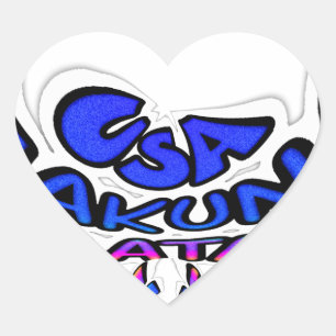 Adesivo Coração Belo e impressionante texto divertido dos EUA, pad