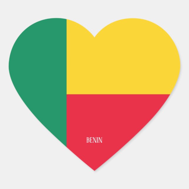 Adesivo Coração Benin Flag Splendid Patriotic (Frente)