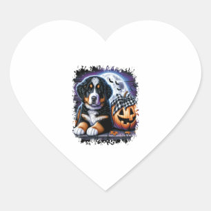 Adesivo Coração Bernese Mountain Dog Halloween