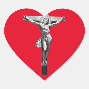 Adesivo Coração Bíblia de Jesus cristo Cruz de fé cristã ART