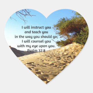 Adesivo Coração Bíblia Versa Salm De Cotação Inspiracional 32:8