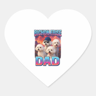 Adesivo Coração Bichon Frisé