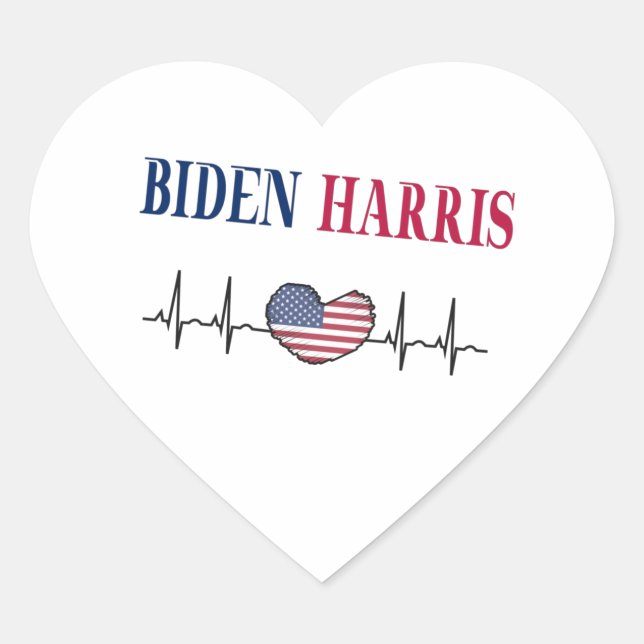 Adesivo Coração Biden Harris 2020 (Frente)