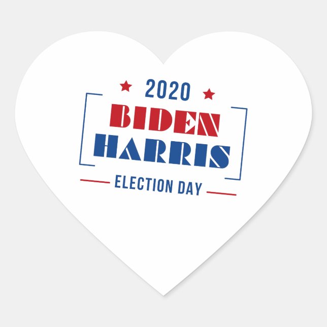 Adesivo Coração Biden Harris 2020 (Frente)