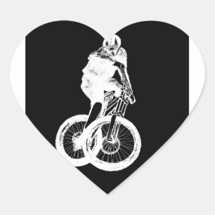 Adesivo Coração Biker de montanha MTB BMX CYCLIST Heart Sticker