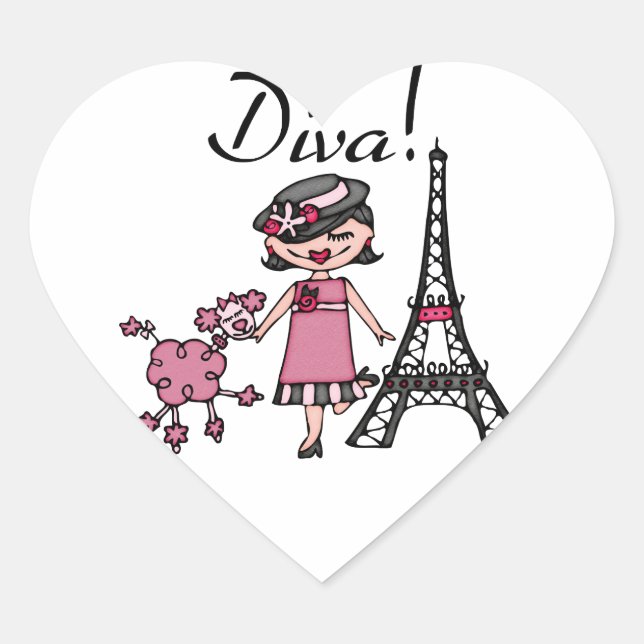 Adesivo Coração Black Hair Diva (Frente)